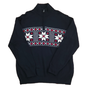 Weatherproof Vintage Blue White & Red Festive Sweater